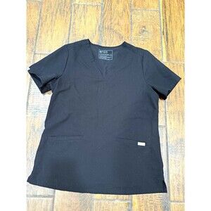 FIGS Women's Black V-Neck Short Sleeve Scrub Top M FW1100